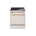 ILVE UPI304QNMPAWP Nostalgie II 30" Induction Range (Solid Door, Antique White, Copper)