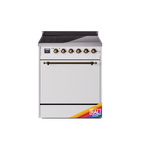 ILVE UPI304QNMPRAB Nostalgie II 30" Induction Range (Solid Door, RAL, Burnished)