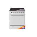 ILVE UPI304QNMPRAC Nostalgie II 30" Induction Range (Solid Door, RAL, Chrome)