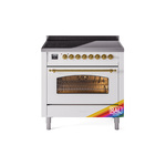 ILVE UPI366NMPRAG Nostalgie II 36 inch Induction Range (Triple Glass Door, RAL, Brass)