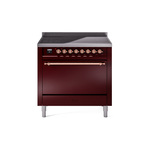 ILVE UPI366QNMPBUP Nostalgie II 36" Induction Range (Solid Door, Burgundy, Copper)