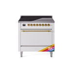 ILVE UPI366QNMPRAG Nostalgie II 36" Induction Range (Solid Door, RAL, Brass)