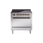 ILVE UPI366QNMPSSB Nostalgie II 36" Induction Range (Solid Door, Stainless Steel, Burnished)