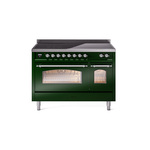 ILVE UPI486NMPEGC Nostalgie II 48" Induction Range  (Triple Glass Door, Emerald Green, Chrome)