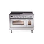 ILVE UPI486NMPSSC Nostalgie II 48" Induction Range  (Triple Glass Door, Stainless Steel, Chrome)