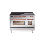 ILVE UPI486NMPSSP Nostalgie II 48" Induction Range  (Triple Glass Door, Stainless Steel, Copper)