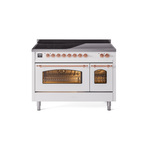 ILVE UPI486NMPWHP Nostalgie II 48" Induction Range  (Triple Glass Door, White, Copper)