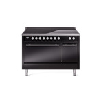 ILVE UPI486QMPBK Professional Plus II 48" Induction Range  (Solid Door, Glossy Black)