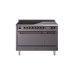 ILVE UPI486QNMPMGB Nostalgie II 48" Induction Range  (Solid Door, Graphite Matte, Burnished)