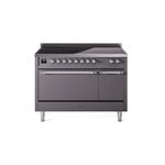 ILVE UPI486QNMPMGC Nostalgie II 48" Induction Range  (Solid Door, Graphite Matte, Chrome)