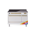 ILVE UPI486QNMPRAG Nostalgie II 48" Induction Range  (Solid Door, RAL, Brass)