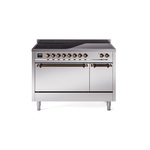 ILVE UPI486QNMPSSB Nostalgie II 48" Induction Range  (Solid Door, Stainless Steel, Burnished)