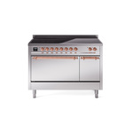 ILVE UPI486QNMPSSP Nostalgie II 48" Induction Range  (Solid Door, Stainless Steel, Copper)