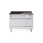 ILVE UPI486QNMPWHC Nostalgie II 48" Induction Range  (Solid Door, White, Chrome)