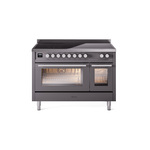 ILVE UPI486WMPMG Professional Plus II 48" Induction Range  (Triple Glass Door, Graphite Matte)