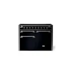 AGA AEL481INABBLK 48" Elise Induction Range with 6 cu. ft. Capacity, Residual Heat Inductor, Overheat Detection, Child Safety Lock, 9 Power Levels and Pan Detection (Gloss Black, Antique Brass)