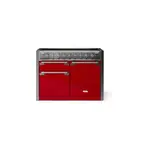 AGA AEL481INABPCR 48" Elise Induction Range with 6 cu. ft. Capacity, Residual Heat Inductor, Overheat Detection, Child Safety Lock, 9 Power Levels and Pan Detection (Piccadilly Red, Antique Brass)