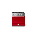 AGA AMC36DFPCR 36" Mercury Dual Fuel Natural Gas Range with 4.5 cu. ft. Capacity, Dual Broiler System, 5 Sealed Solid Brass Burners, Continuous Cast Iron Cooktop, Storage Drawer (Piccadilly Red)