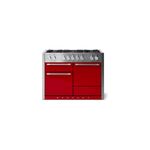 AGA AMC48DFPCR 48" Mercury Series Freestanding Dual Fuel Range with 5 Sealed Brass Burners, 17K BTU Power Burner, EasyClean Enamel, Three Ovens, 8-Pass Broiler, True European convection oven (Piccadilly Red)