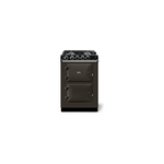 AGA ATC2DFPWT 24" City24 Cast Iron Dual Fuel Range with 2 Multi-Function Cast Iron Electric, Ovens Roasting/Baking Oven and Slow Cook Oven, 4 Burner Cooktop (Pewter)