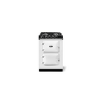 AGA ATC2DFWHT 24" City24 Cast Iron Dual Fuel Range with 2 Multi-Function Cast Iron Electric, Ovens Roasting/Baking Oven and Slow Cook Oven, 4 Burner Cooktop (White)