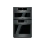 Bosch HBL8743UC 30" 800 Series Smart Speed Combination Double Wall Oven with 1.6 cu. ft. Speed Oven Capacity, 4.6 cu. ft. Main Oven Capacity, SpeedChef Programs, Home Connect, and Genuine European Convection (Black Stainless Steel)