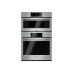 Bosch HBL8753UC 30" 800 Series Smart Speed Combination Double Wall Oven with 1.6 cu. ft. Speed Oven Capacity, 4.6 cu. ft. Main Oven Capacity, SpeedChef Programs, Home Connect, and Genuine European Convection (Stainless Steel)