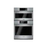 Bosch HBL87M53UC 30" 800 Series Smart Combination Double Wall Oven with 6.2 cu. ft. Total capacity, Genuine European Convection, Upper Microwave and Home Connect, in Stainless Steel