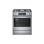 Bosch HGIP056UC Benchmark Series 30" Slide-in Gas Range with 5 Burners, 4.8 cu. ft. Capacity, Warming Drawer and Full-Extension Telescopic Rack in Stainless Steel