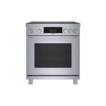 Bosch HIS8055U 30" 800 Series Industrial Style Induction Range with 4 Elements, 3.9 cu. ft. Capacity, Convection Pro and QuietClose Door in Stainless Steel