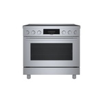 Bosch HIS8655U 36" 800 Series Industrial Style Induction Range with 5 Elements, 3.7 cu. ft. Capacity, CombiZone, Convection Pro and QuietClose Door in Stainless Steel