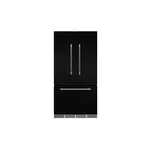 AGA MMCFDR23BLK 36" Mercury Counter Depth French Door Refrigerator with 22.2 cu. ft. Total Capacity, 12 Temperature Settings, Adjustable Glass Shelves, Filtration Systems, Integrated Alarm System, Ice Maker (Gloss Black)