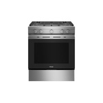 Haier QGSS740RNSS 30" Gas Slide-in Range with 5.6 cu. ft. Capacity, Convection, Steam Clean, Electronic Ignition System, Interior Lighting, Timer, in Stainless Steel