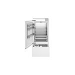 Bertazzoni REF36BMBIPLT 36" Bottom Mount Refrigerator with 19.6 cu. ft. Capacity, Ice Maker, Energy Star, in Panel Ready (Left Hinge)