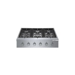 Bosch RGM8658UC 36 inch 800 Series Gas Rangetop with 6 Burners, Dual Flame Ring Power Burner, Dishwasher Safe Grates and Porcelain Enameled Surfaces in Stainless Steel