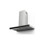 Faber STGL30SSV 30" Stilo Glass Chimney Wall Mount Range Hood with 600 CFM, VAM, LED Light, in Stainless Steel with Black Glass Front