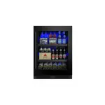 XO XOU24BCGBSR 24" Beverage Center with 145 Can Capacity, Tri-Color LED Interior Lighting, Glass Shelves, Intuitive Digital Temperature, X-Active Circulation, in Black Stainless Steel (Right Hinge)