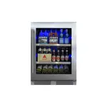 XO XOU24BCGSR 24" Beverage Center with 145 Can Capacity, Tri-Color LED Interior Lighting, Glass Shelves, Intuitive Digital Temperature, X-Active Circulation, in Stainless Steel (Right Hinge)