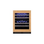 XO XOU24WDZGOA 24" Dual Zone Wine Cooler with 33 Bottle Capacity, Articulating Hinge, ADA Compliant, Tri-Color LED Lighting, XActive Circulation, Low E-Glass Door, in Panel Ready