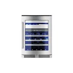 XO XOU24WWGSR 24" Undercounter Wine and Weed Preservation System with 5.7 cu. ft. Capacity, Dual Zones, 2 Glide Out Cedar Drawer, Secure Lock and Key, Tri-Color Illumination, Alarm Function, Sabbath Mode, Low E Glass, in Stainless Steel (Right Hinge)