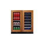 XO XOU30BWDDGO 30" French Door Wine and Beverage Center with Two Independent Zones, Low-E Glass Doors, Tri Color LED Lighting and Locks, in Panel Ready