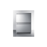 Summit ADFD2D24 24" 2-Drawer All-Freezer with 3.54 cu. ft. Capacity, Outdoor Weatherproof Construction, Door Alarm, Energy Star, and ADA Complaint, in Stainless Steel