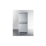 Summit ADRD15 15" 2-Drawer All-Refrigerator with 2.76 cu. ft. Capacity, Frost Free Operation, LED Lighting, ADA Compliant and Energy Star Certified in Stainless Steel