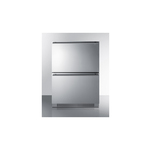 Summit ADRD241CSS 24" ADA Compliant 2-Drawer Refrigerator with 3.7 cu. ft. Capacity, Frost-Free Operation, Fan-forced Cooling, LED Lighting and Open Drawer Alarm in Stainless Steel