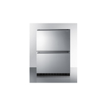 Summit ADRD241 24" ADA Compliant 2-Drawer Refrigerator with 3.7 cu. ft. Capacity, Frost-Free Operation, Fan-forced Cooling, LED Lighting and Open Drawer Alarm in Stainless Steel