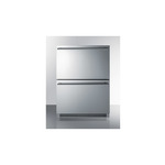 Summit ADRD24 24" ADA Compliant Drawer Refrigerator with 4.8 cu. ft. Capacity, Outdoor Approved, Frost-Free Operation, Digital Thermostat and LED Lighting in Stainless Steel