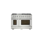 NXR AK4807LP 48" Culinary Series Professional Style Gas Range with 6 German-Engineered Tower Dual Power Burners, Griddle, 7.2 cu. ft. Oven Capacity, LED Backlit Knobs and Black Drip Pan in Stainless Steel (Liquid Propane)