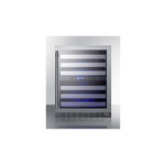 Summit ALWC532CSS 24" ADA Compliant Dual Zone Wine Cooler with 46 Bottle Capacity, Automatic Defrost, Two Temperature Zones and LED Interior Lighting in Stainless Steel