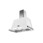 Lofra AR36 36" Dolcevita Series Chimney Wall Hood with 471 CFM, LED Lighting, Dishwasher Safe Anti Grease Metal Filters (White, Chrome)