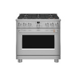 Cafe C2Y366P2TS1 36" Smart Dual Fuel Commercial-Style Range with 6 Burners, 5.75 cu. ft. Oven Capacity, Precision Temperature Probe and ADA Compliant (Stainless Steel)